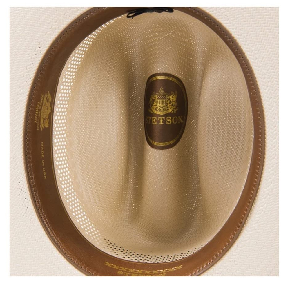 Stetson Natural Straw Panama Hat with Brown Band - Picture 2 of 7